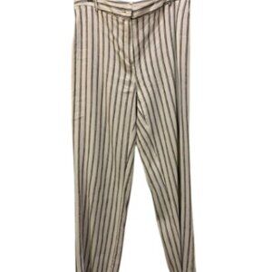 Amitie very nice white linen pants with black stripes size 6